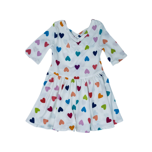 Rainbow Hearts Ballerina Dress