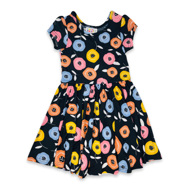 Colorful Roses Cap Dress – DotDotSmile