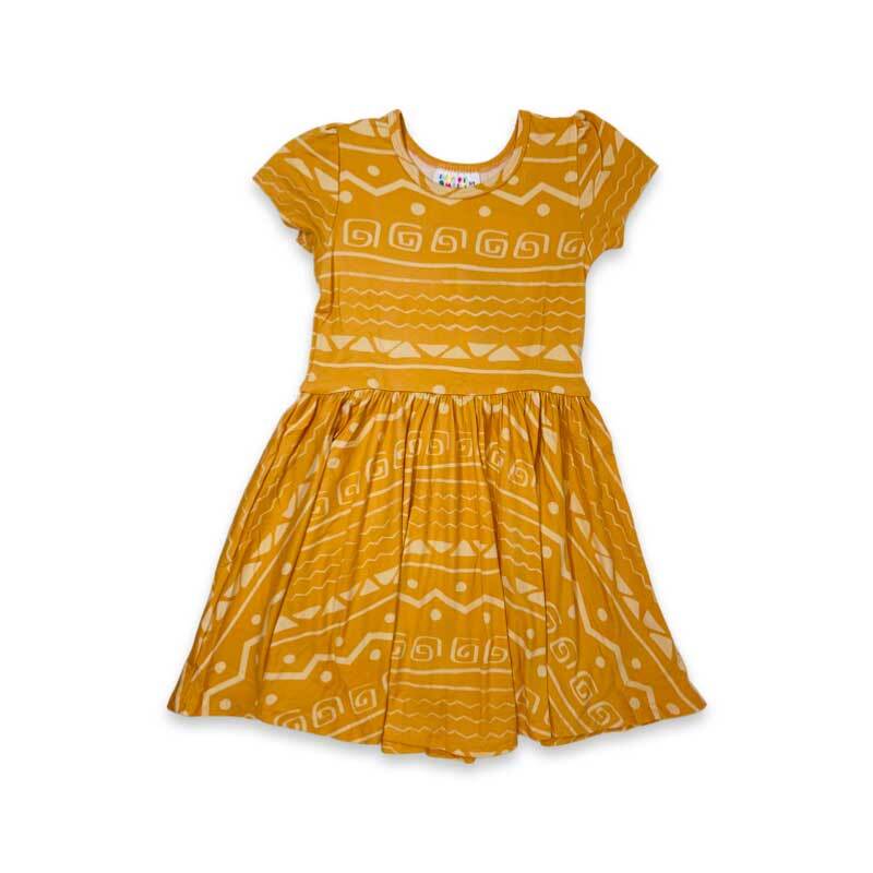 Tangerine Aztec Cap Dress