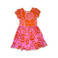 Rhombus Red and Pink Cap Dress