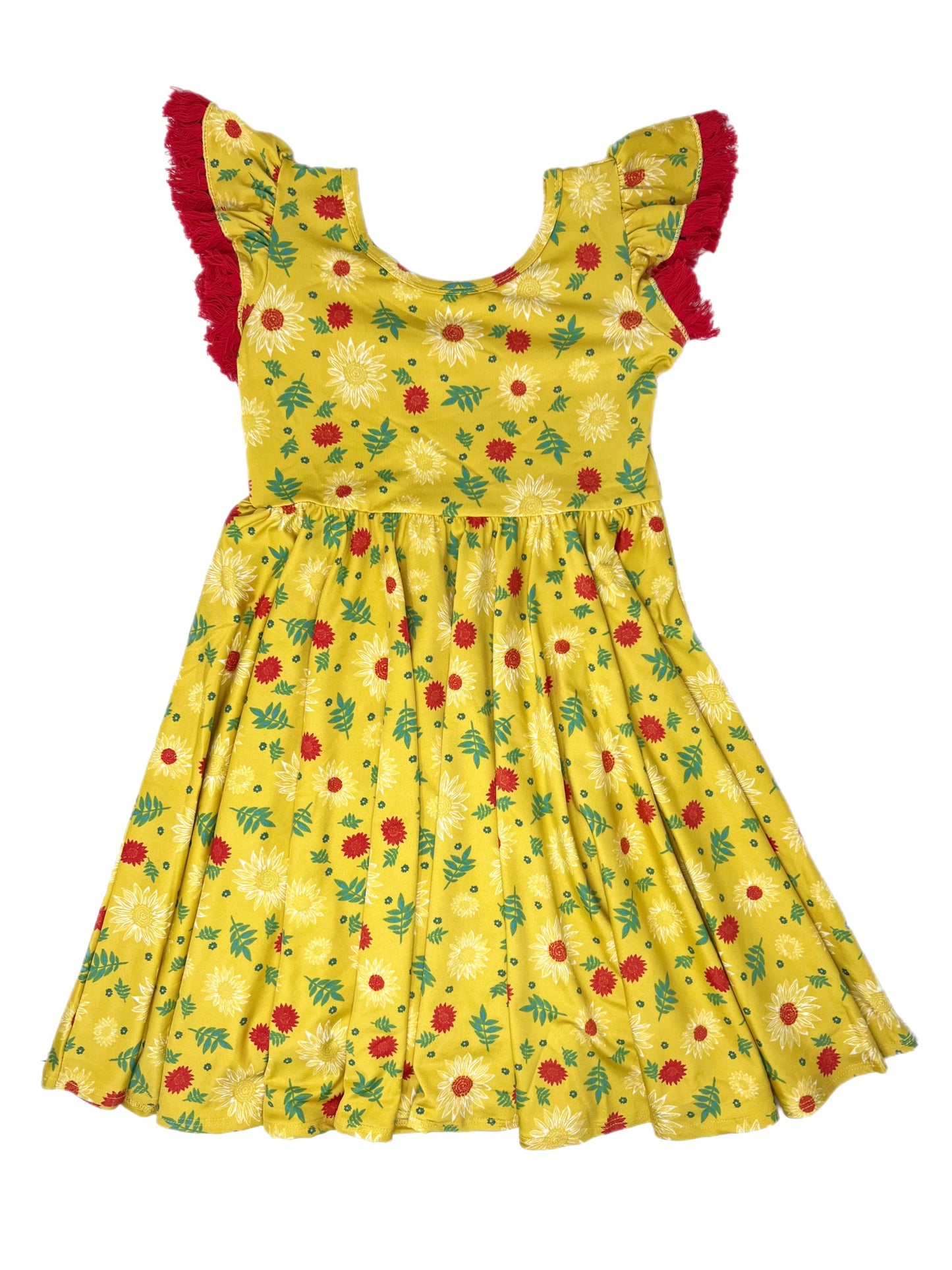 Radiantly Red  Floral Whimsical Empire Dress