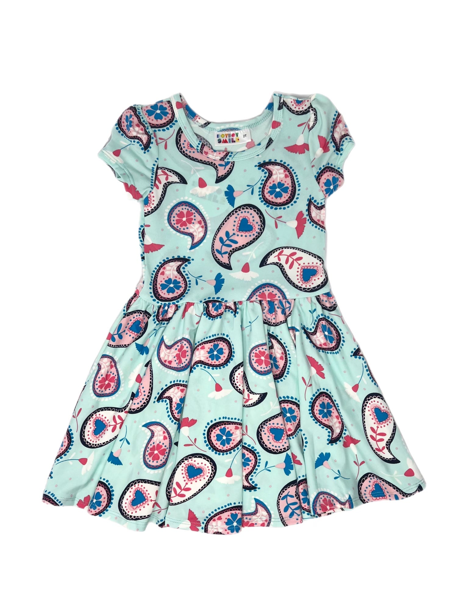 Pink Paisleys Cap Dress DotDotSmile