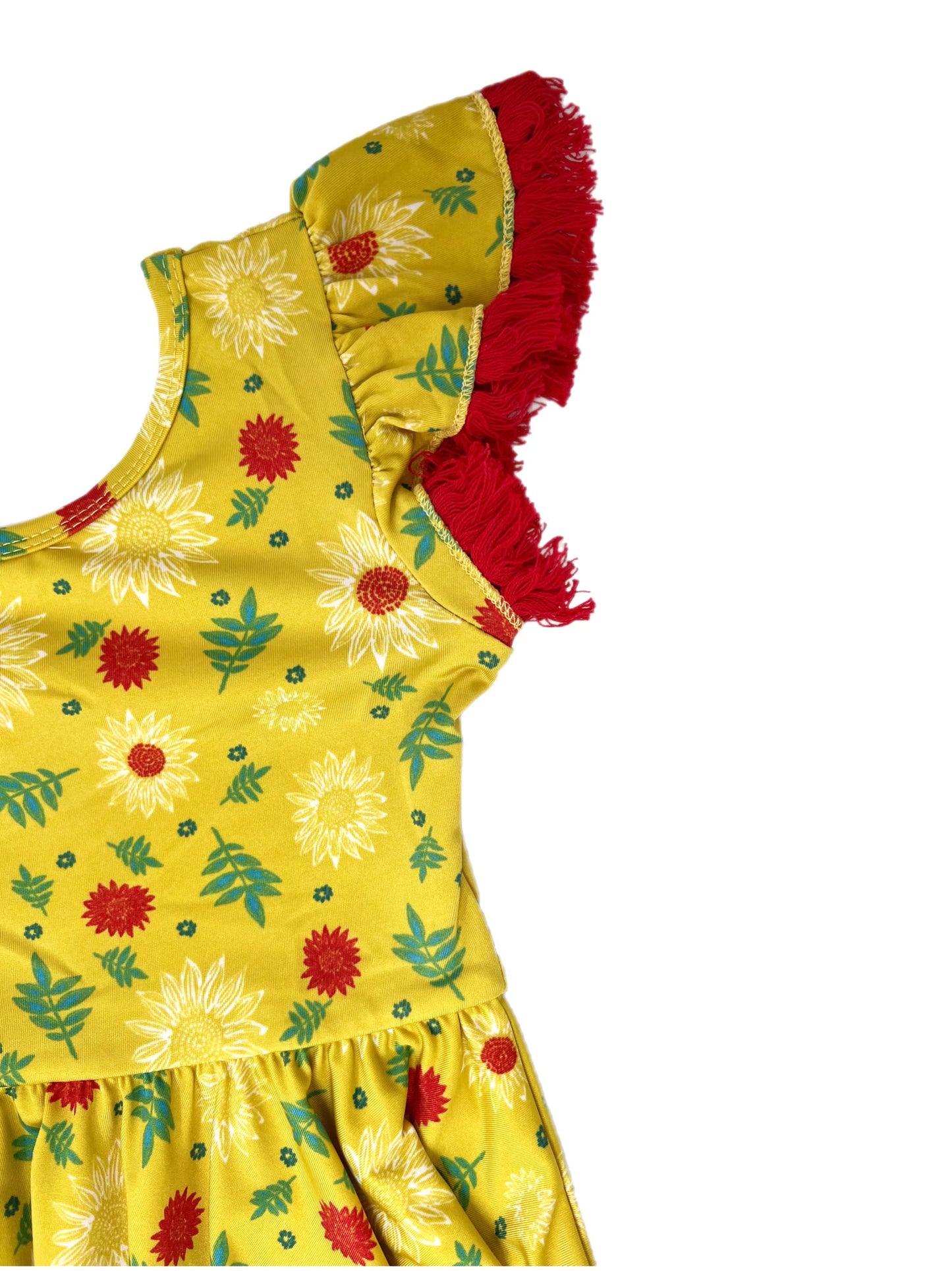Radiantly Red  Floral Whimsical Empire Dress