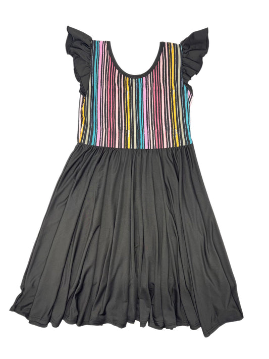 Black Rainbow Whimsical Empire Dress