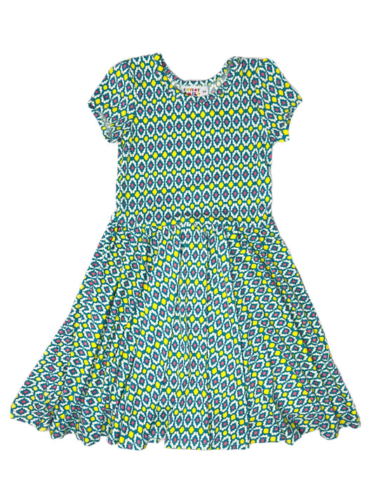 Yellow & Green Geo Cap Dress