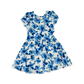 Blue Watercolor Flowers Cap Dress