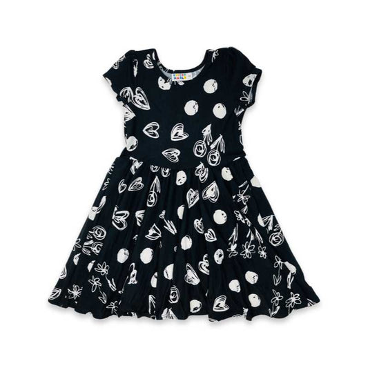 Black Doodles TANK DRESS