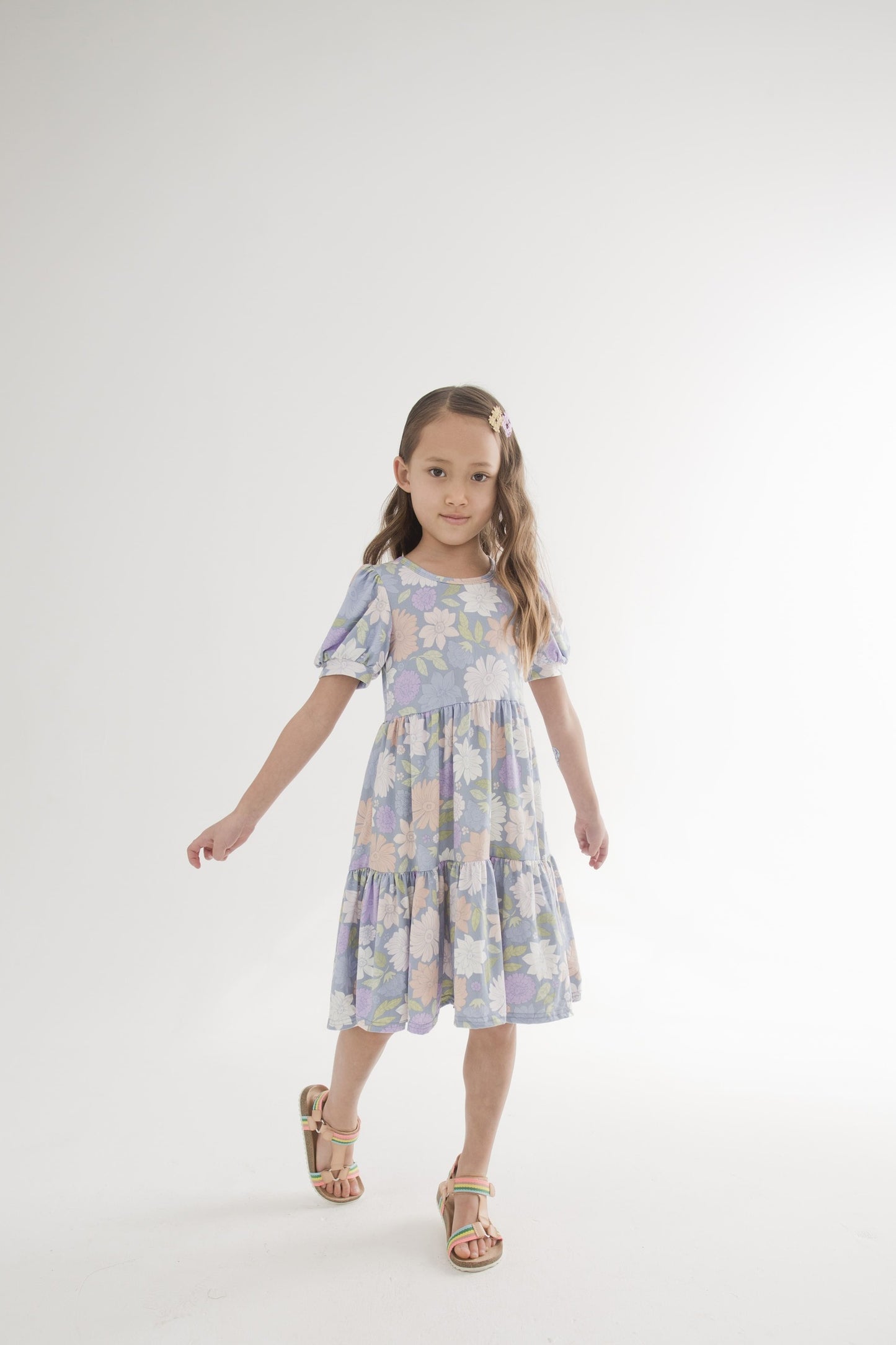 Orange Tie Dye Tier Dress