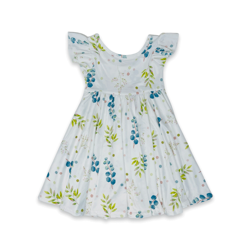 Botanical Leaves Empire Dress